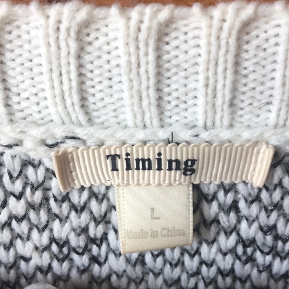 Patterned Cream & Black Sweater - Picture 4 of 4